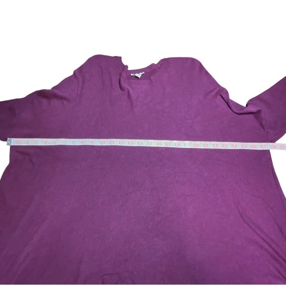 EILEEN FISHER Jersey Knit Long Sleeve Scoop Neck Shark Bite Hem Tunic Top Sz L - Picture 5 of 8